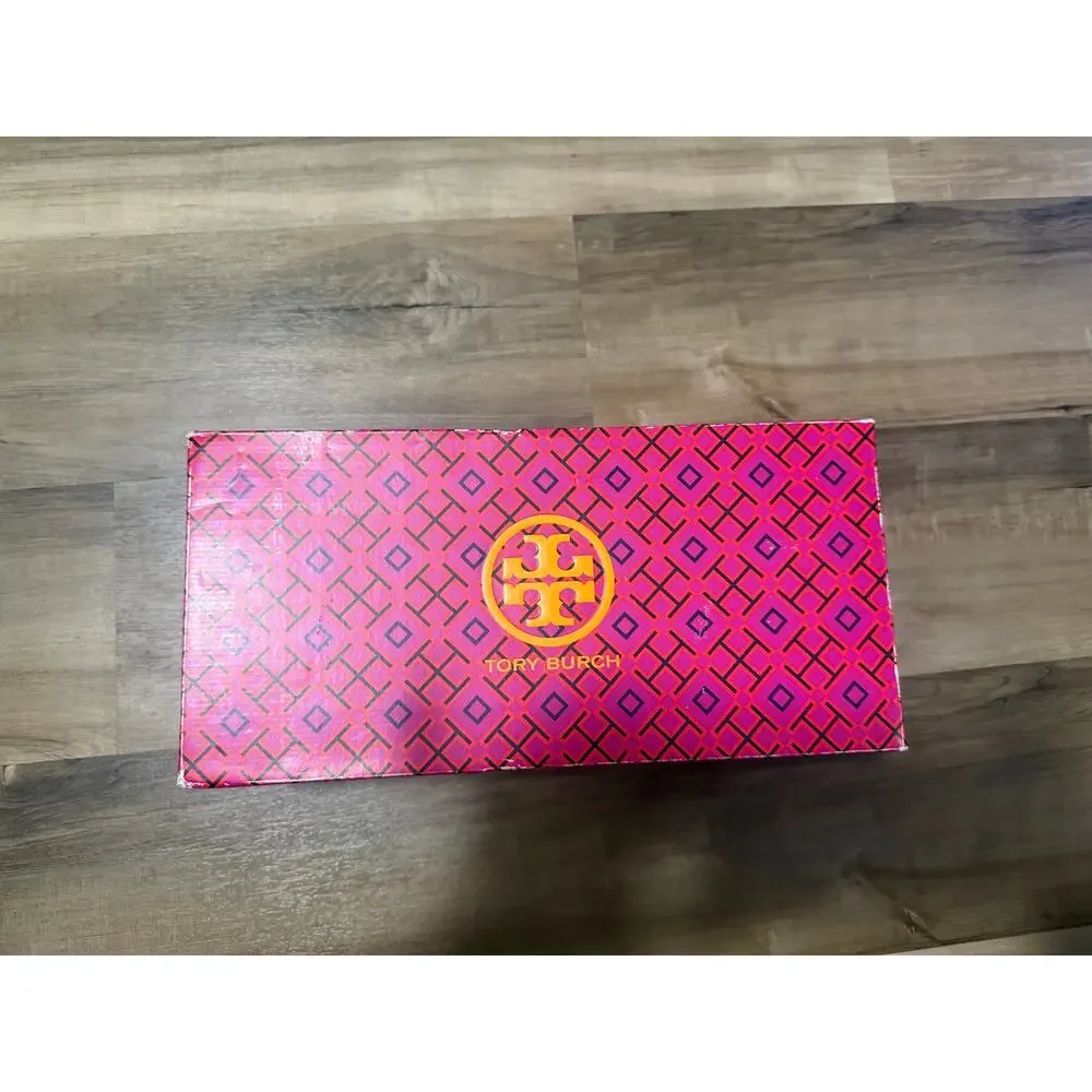 Tory Burch Eleanor Espadrille Metallic Leather Spark Gold Sz 8.5